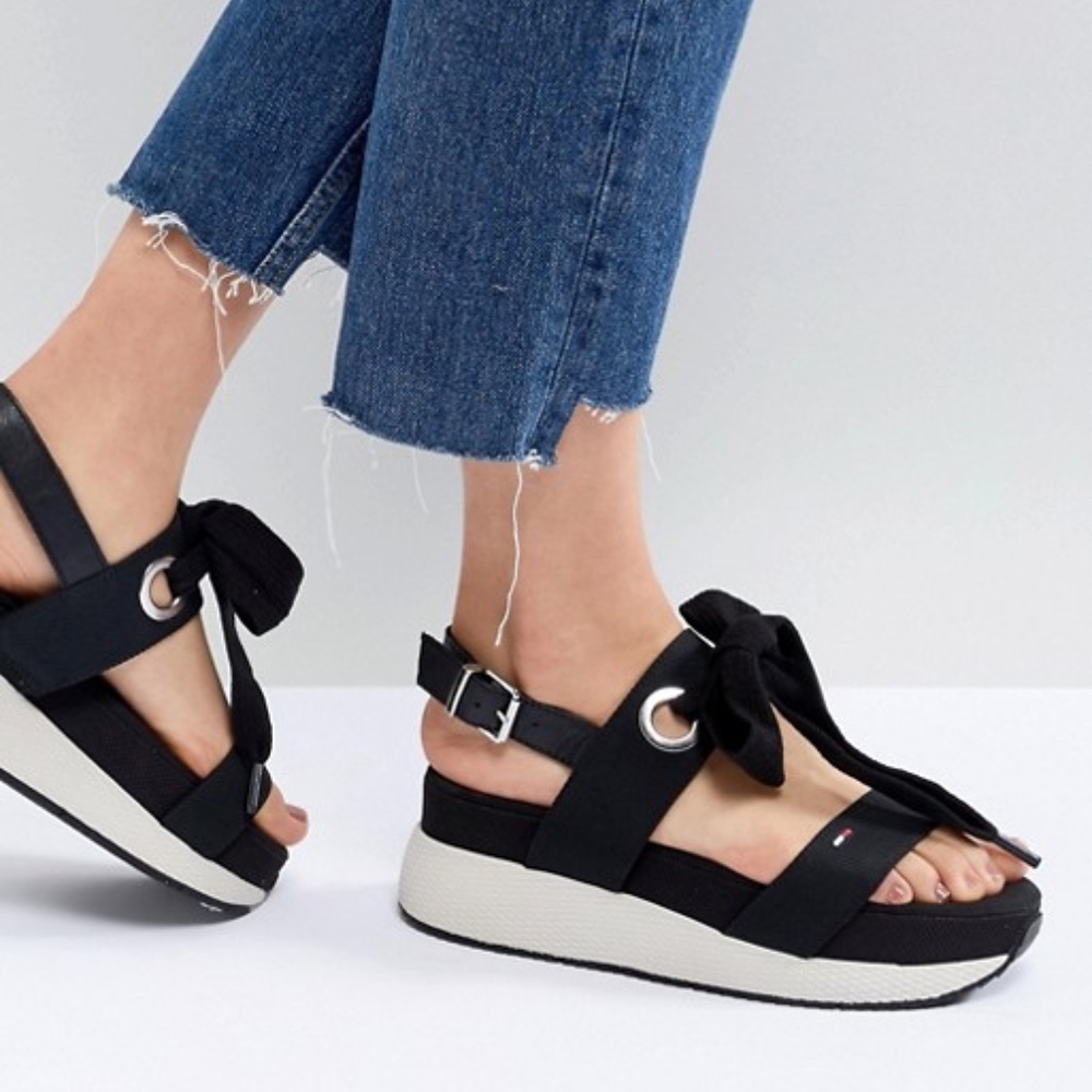 Tommy Jeans Lace Up Platform Sandals